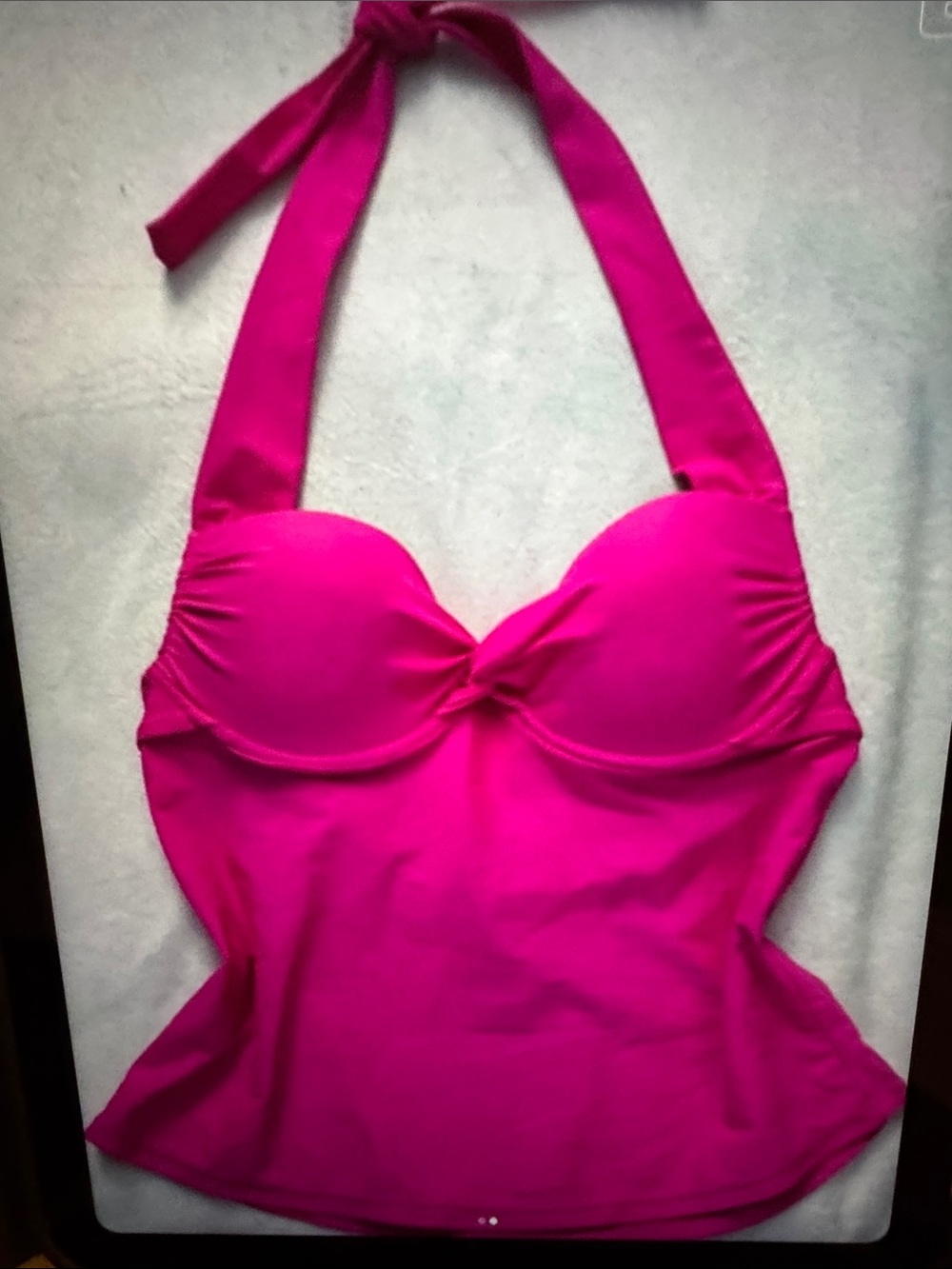 Hot pink halter tankini